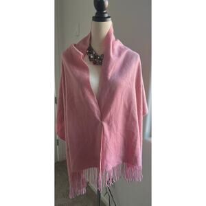 Authentic Furla Cashmere Mauve Pink Winter Neck Shawl‎ with Fringe Scarf 62 x 20